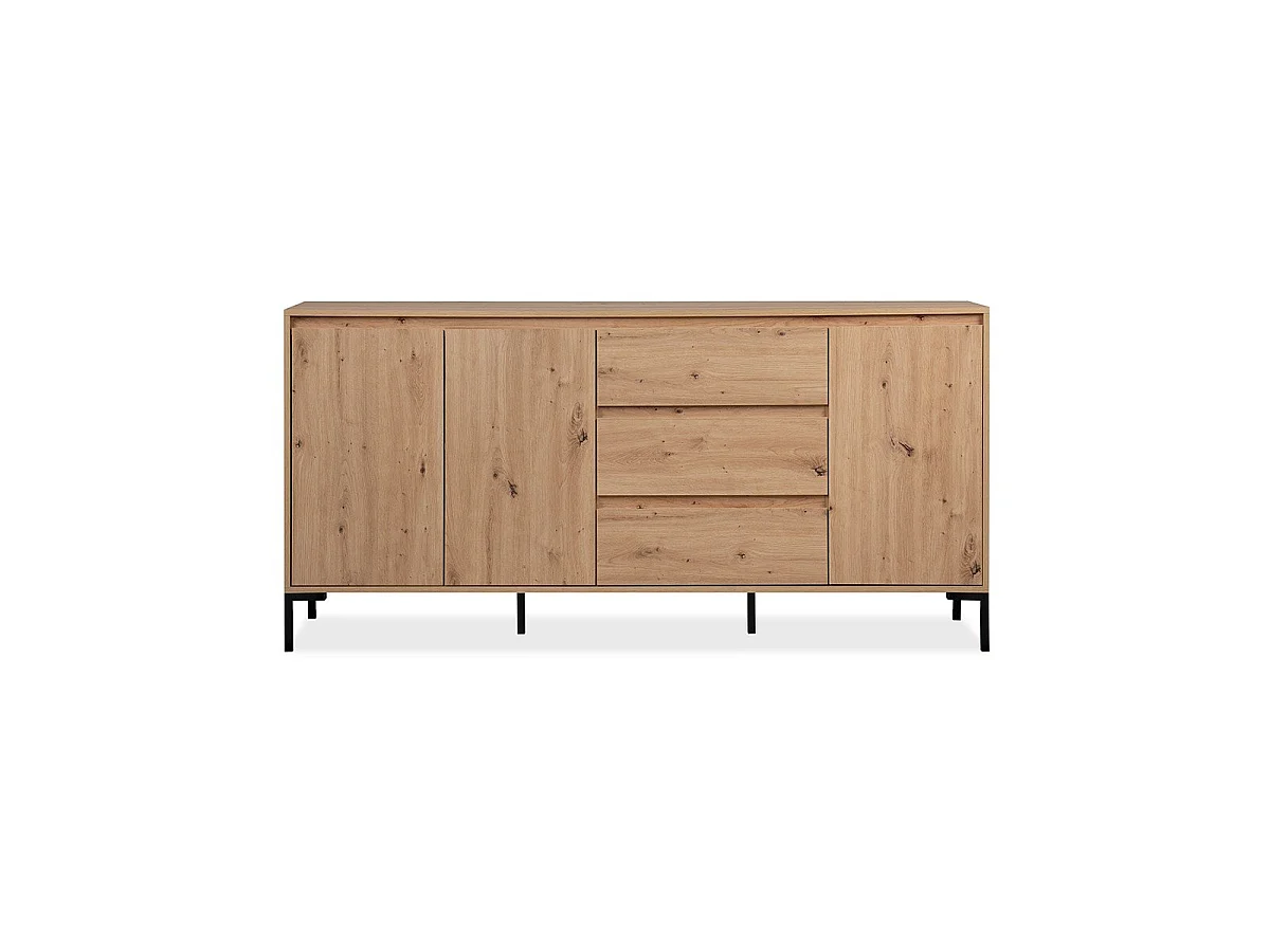 Kredens 3-drzwiowy z 3 szufladami i 2 półkami, L170 cm - PLOCK