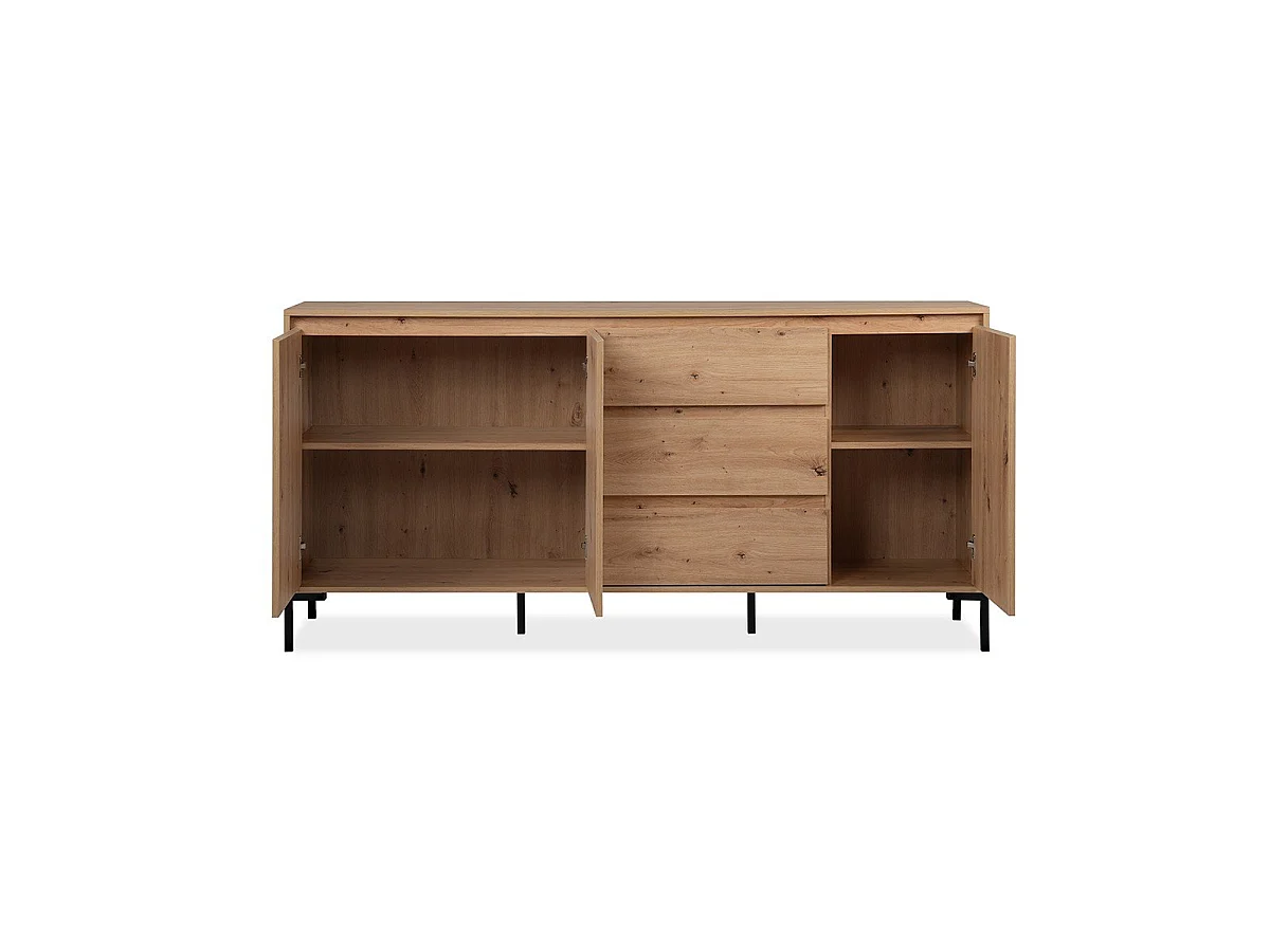 Kredens 3-drzwiowy z 3 szufladami i 2 półkami, L170 cm - PLOCK