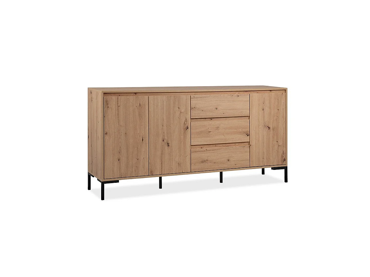 Kredens 3-drzwiowy z 3 szufladami i 2 półkami, L170 cm - PLOCK