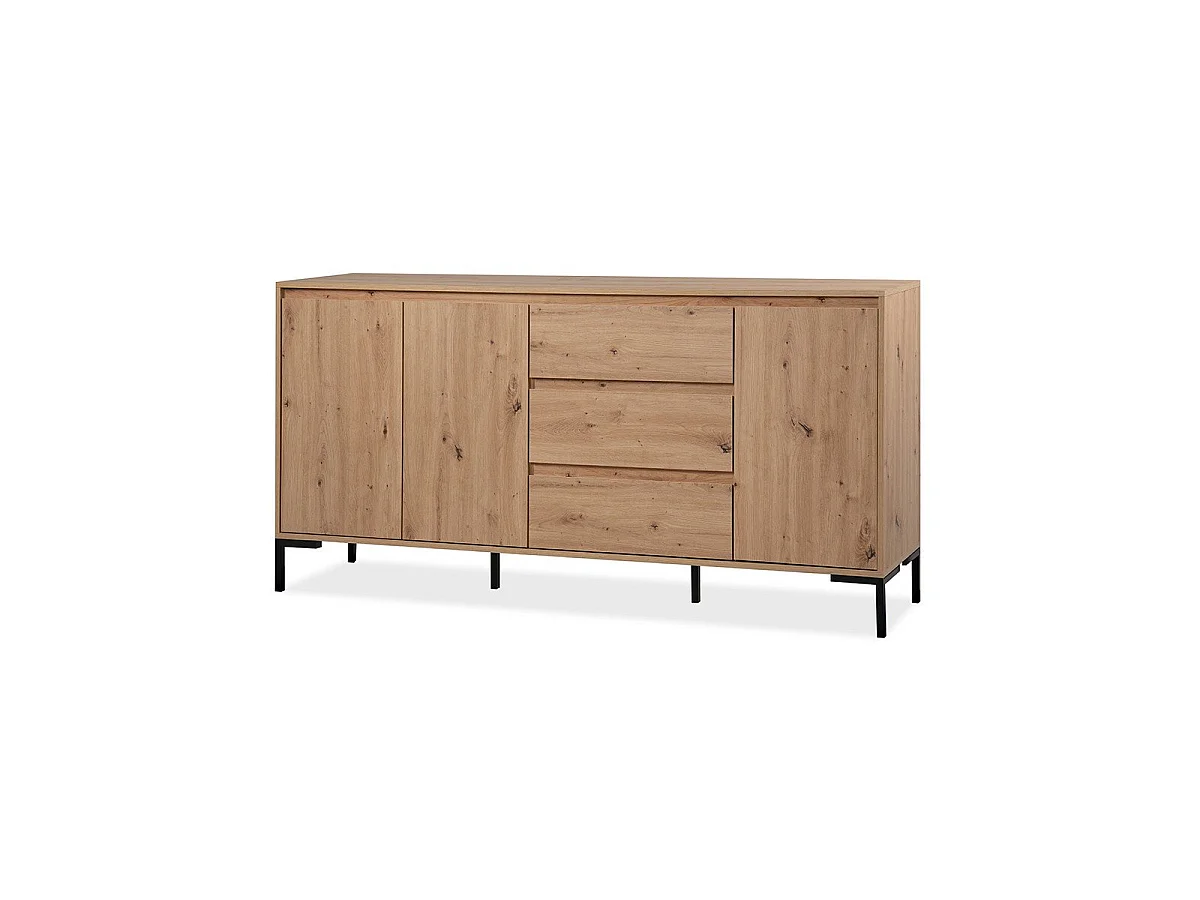 Kredens 3-drzwiowy z 3 szufladami i 2 półkami, L170 cm - PLOCK