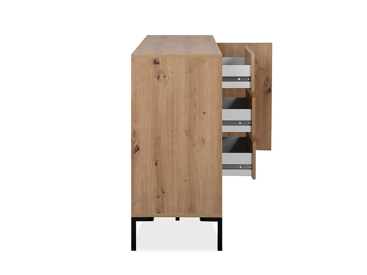 Kredens 3-drzwiowy z 3 szufladami i 2 półkami, L170 cm - PLOCK