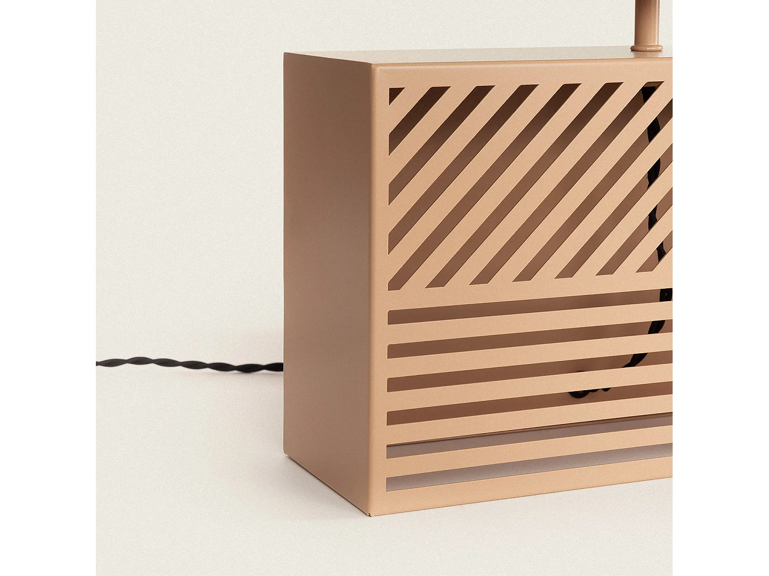 Lampe à Poser Métal et Raphia Cartago  Beige