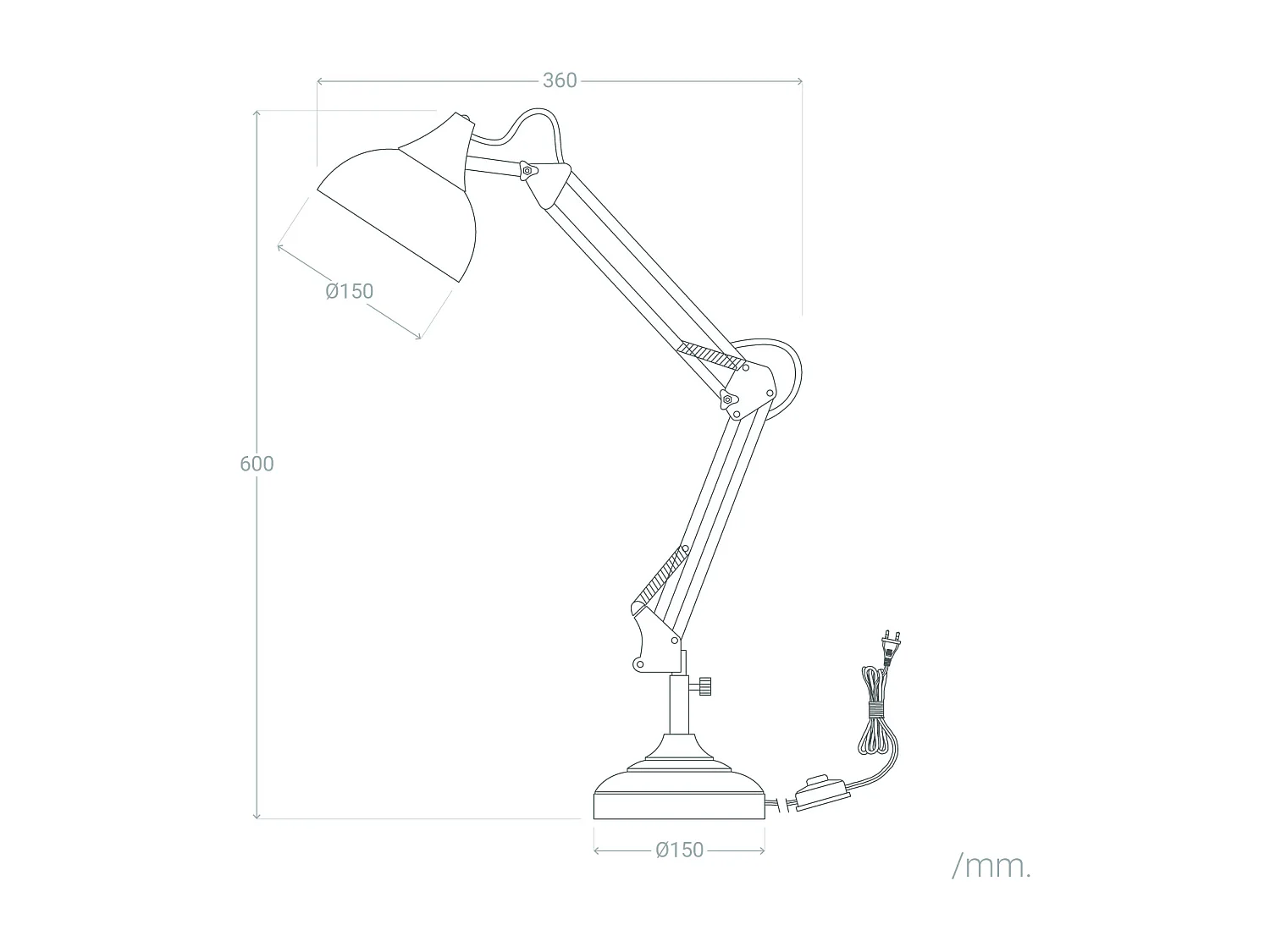 Lámpara Flexo Escritorio Metal Ceres