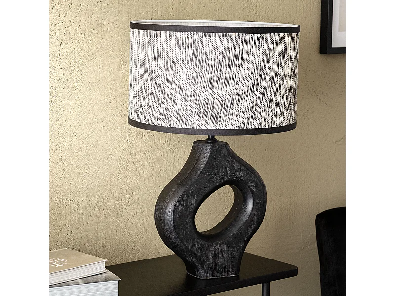 Lampe à Poser en bois Dhara ILUZZIA Taupe