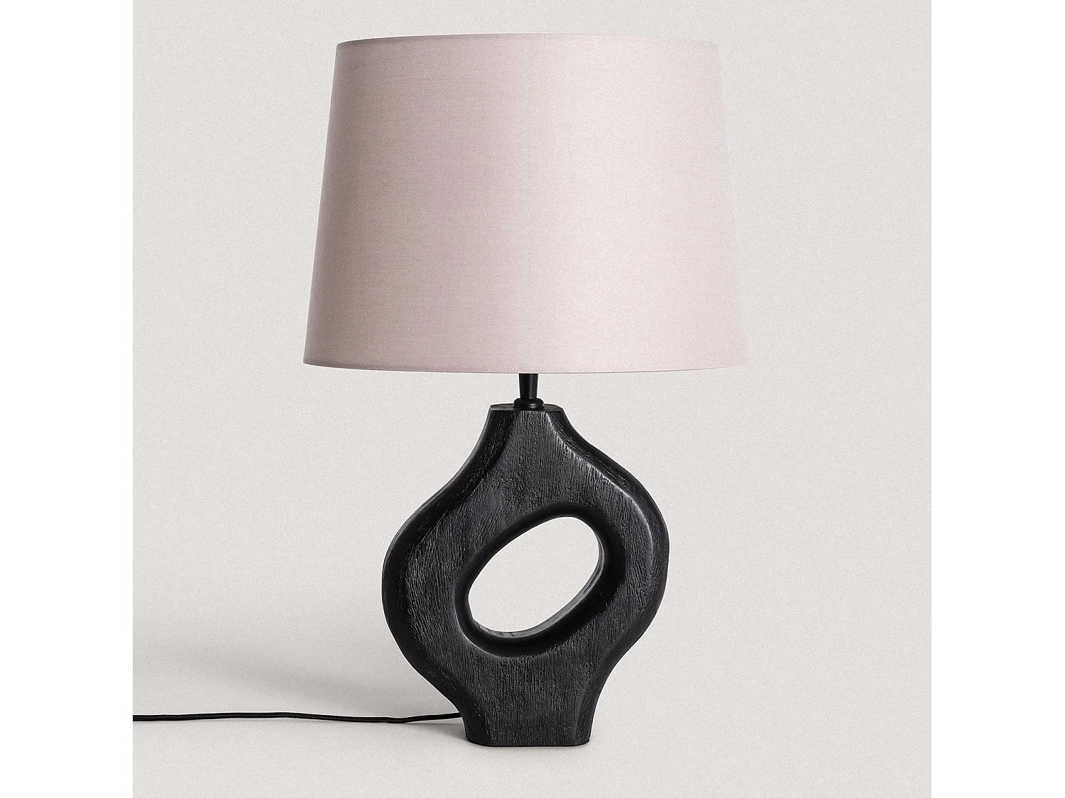 Lampe à Poser en bois Dhara ILUZZIA Taupe