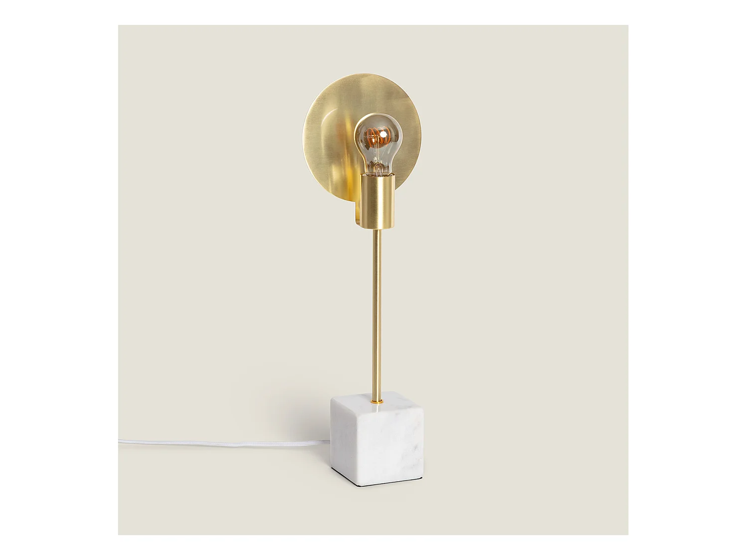 Lámpara de Mesa Mármol y Metal Argos Dorado