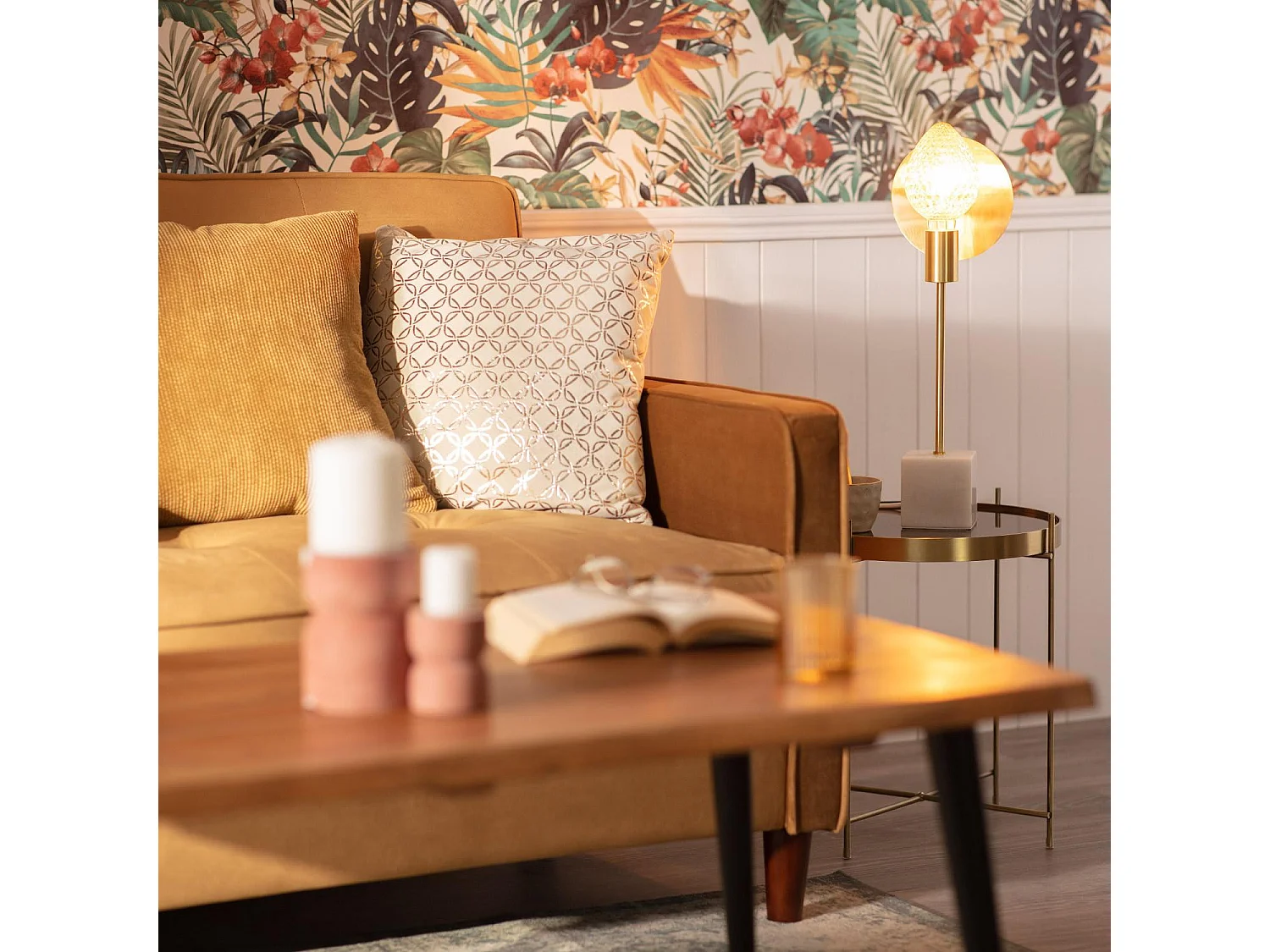 Lampe à Poser Marbre et Métal Argos Doré