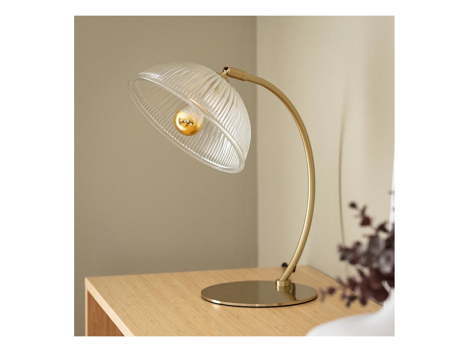 Lampe à Poser Métal et Verre Shila Doré