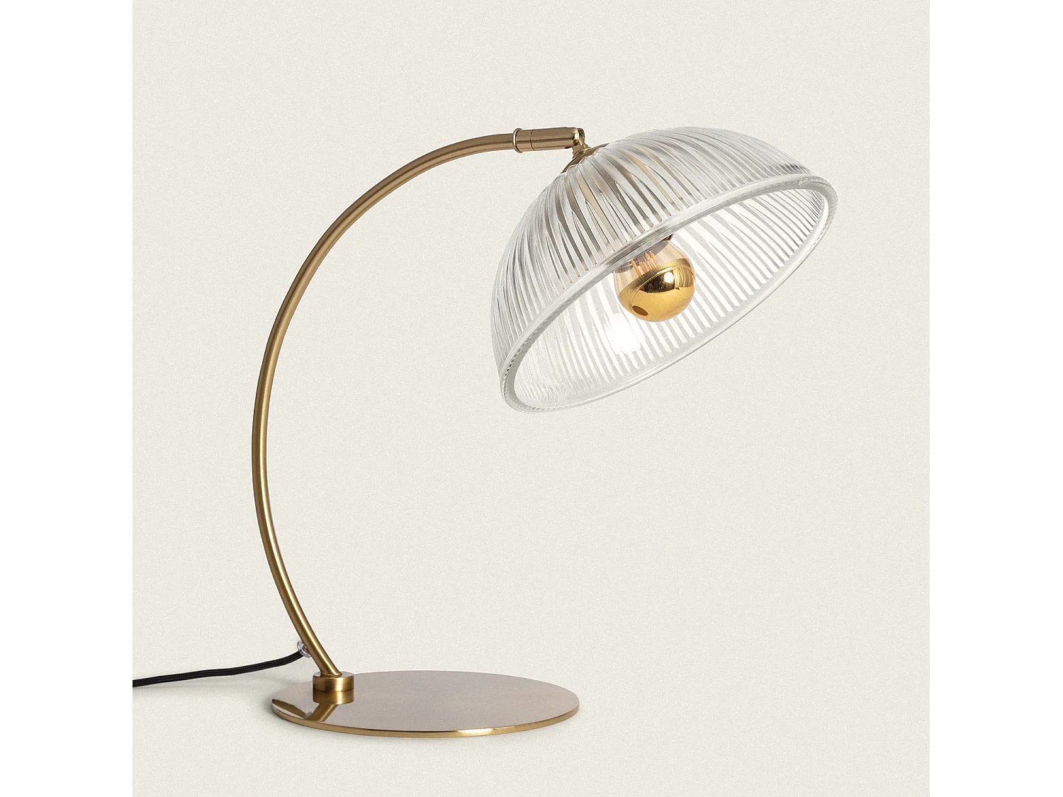 Lampada da Tavolo Metallo e Vetro Shila Oro