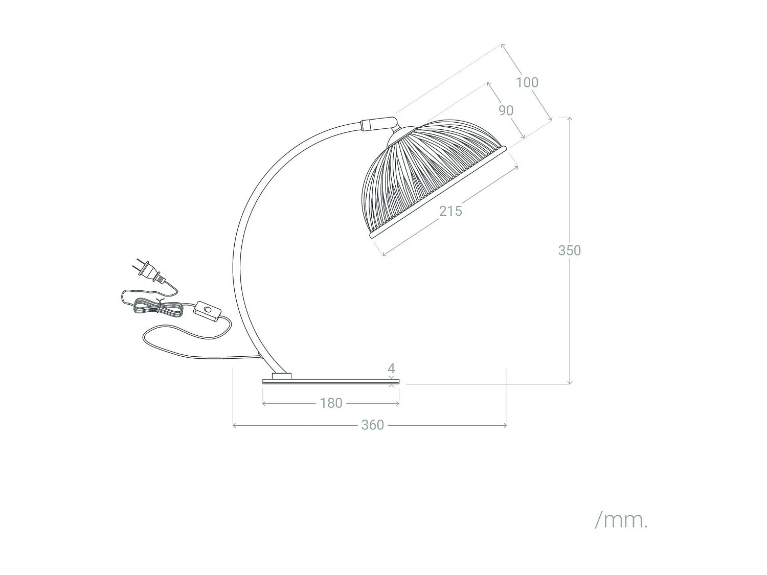 Lampada da Tavolo Metallo e Vetro Shila Oro