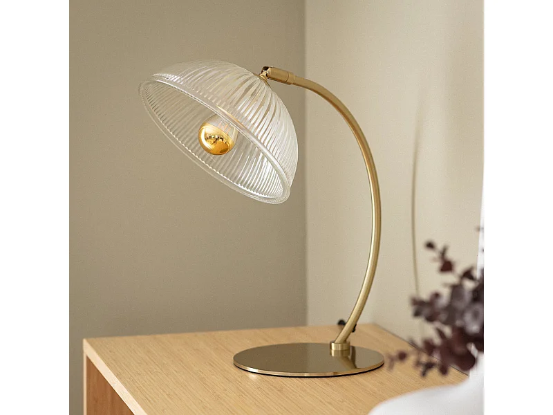 Lampe à Poser Métal et Verre Shila Doré
