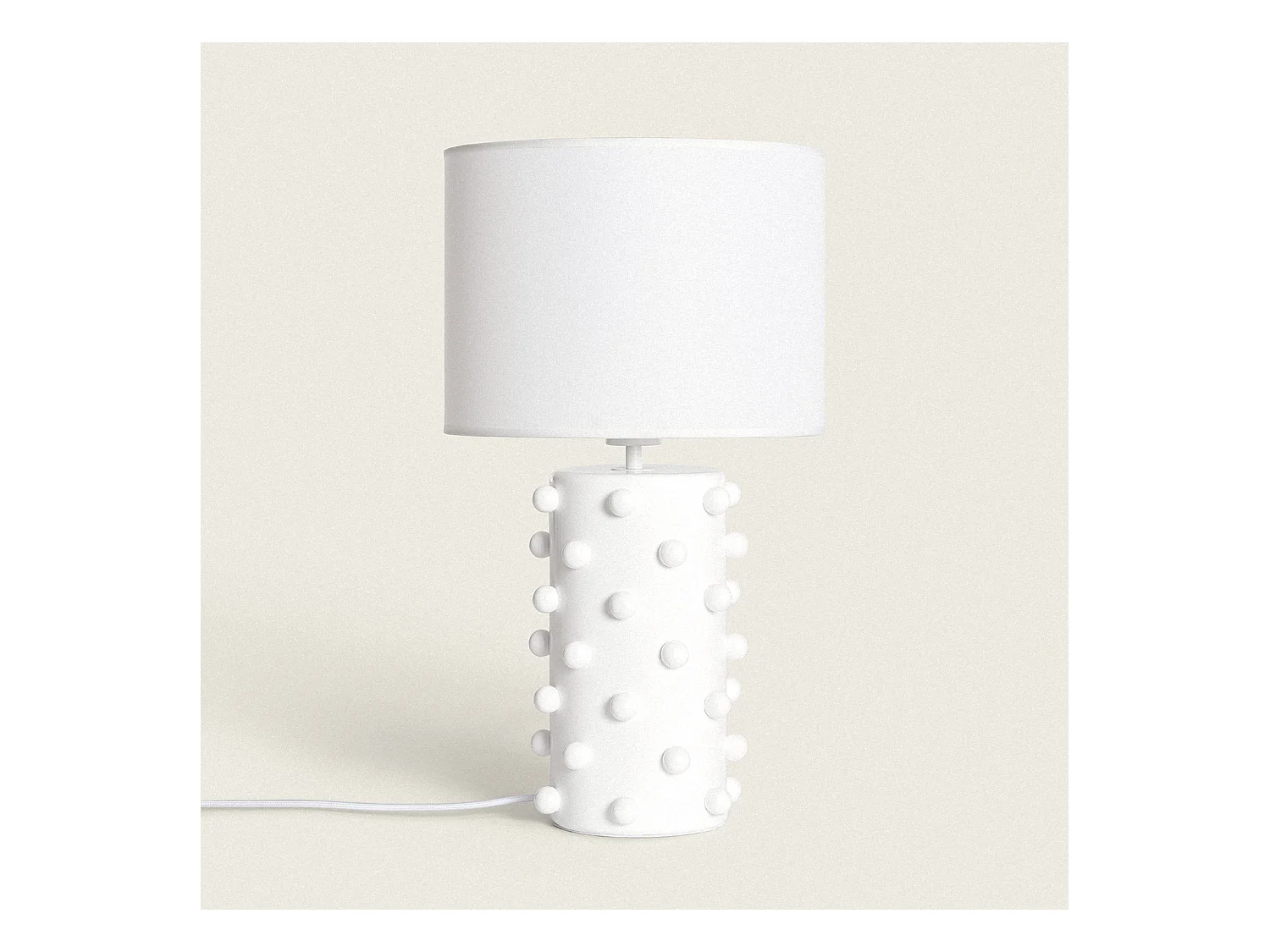 Lampada da Tavolo Resina e Tessuto Bally Bianco