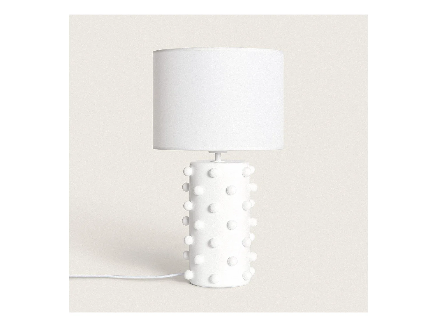 Lampada da Tavolo Resina e Tessuto Bally Bianco