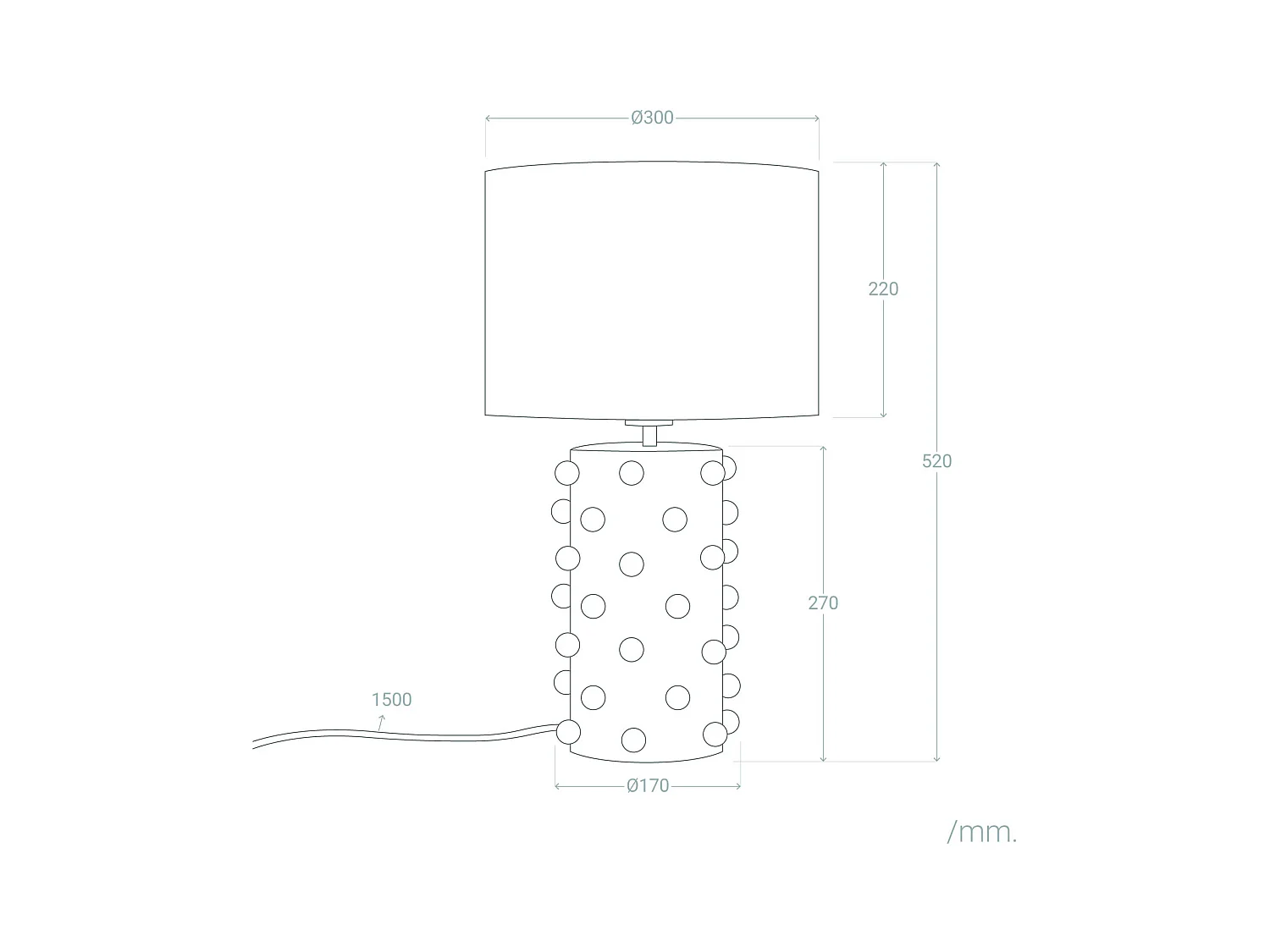 Lampada da Tavolo Resina e Tessuto Bally Bianco