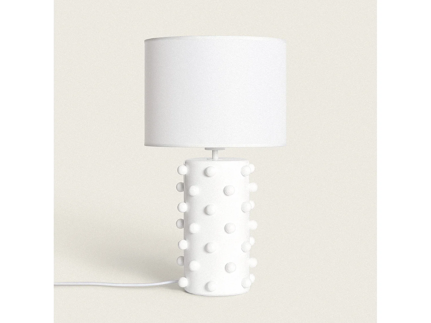 Lampe à Poser Résine et Textile Bally Blanc