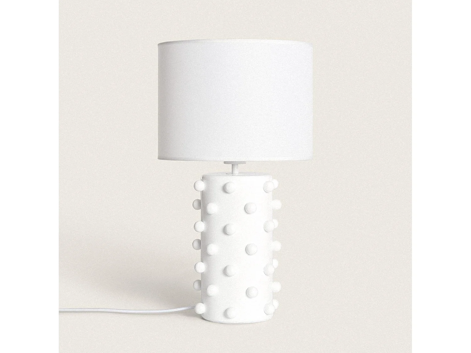 Lampe à Poser Résine et Textile Bally Blanc