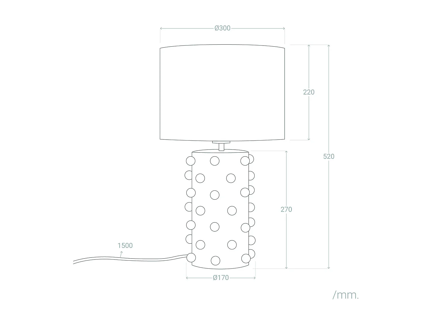 Lampe à Poser Résine et Textile Bally Blanc