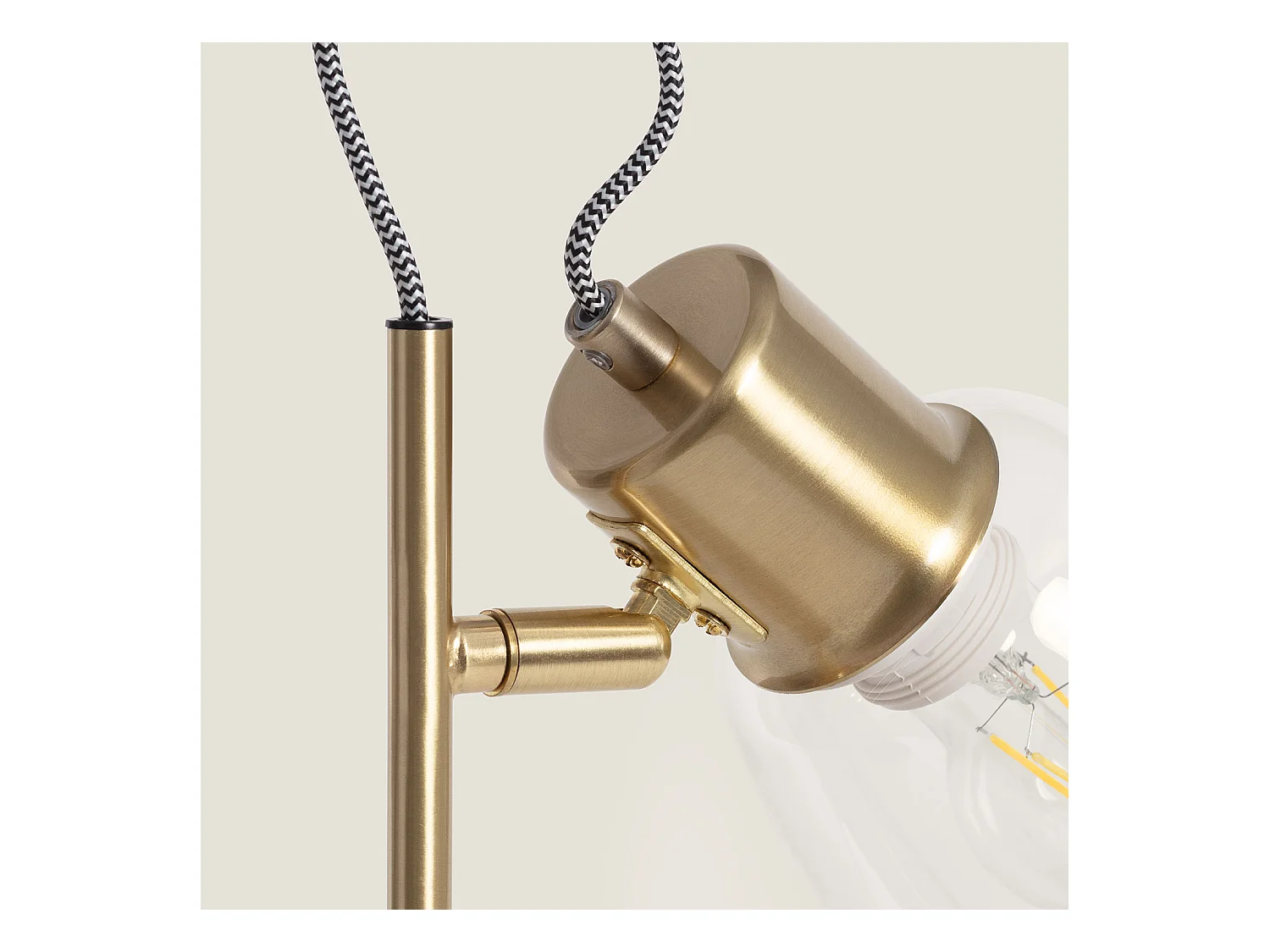 Lámpara de Mesa de Metal y Cristal Shirley Dorado