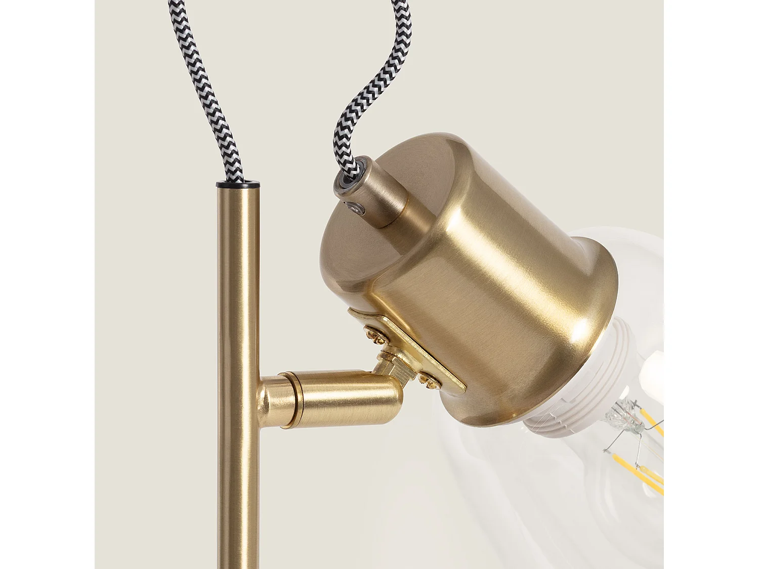 Lampada da Tavolo in Metallo e Vetro Shirley Oro
