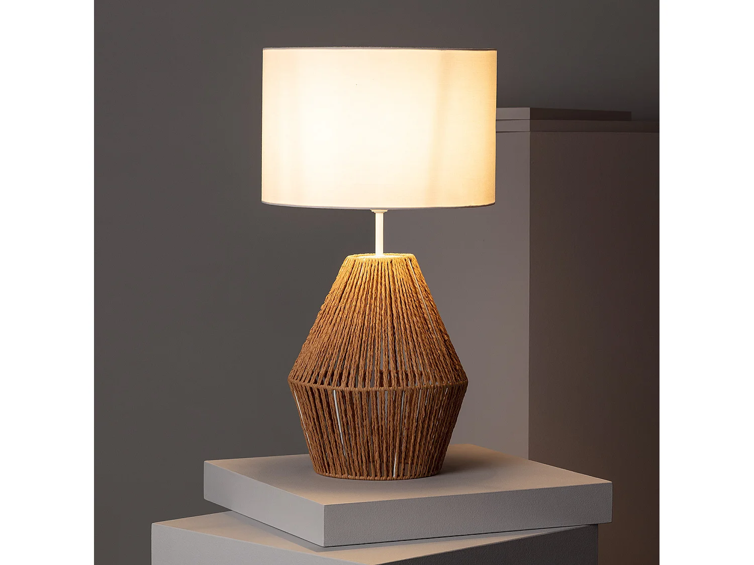 Lampe à Poser Papier Tressé Trilla Naturel