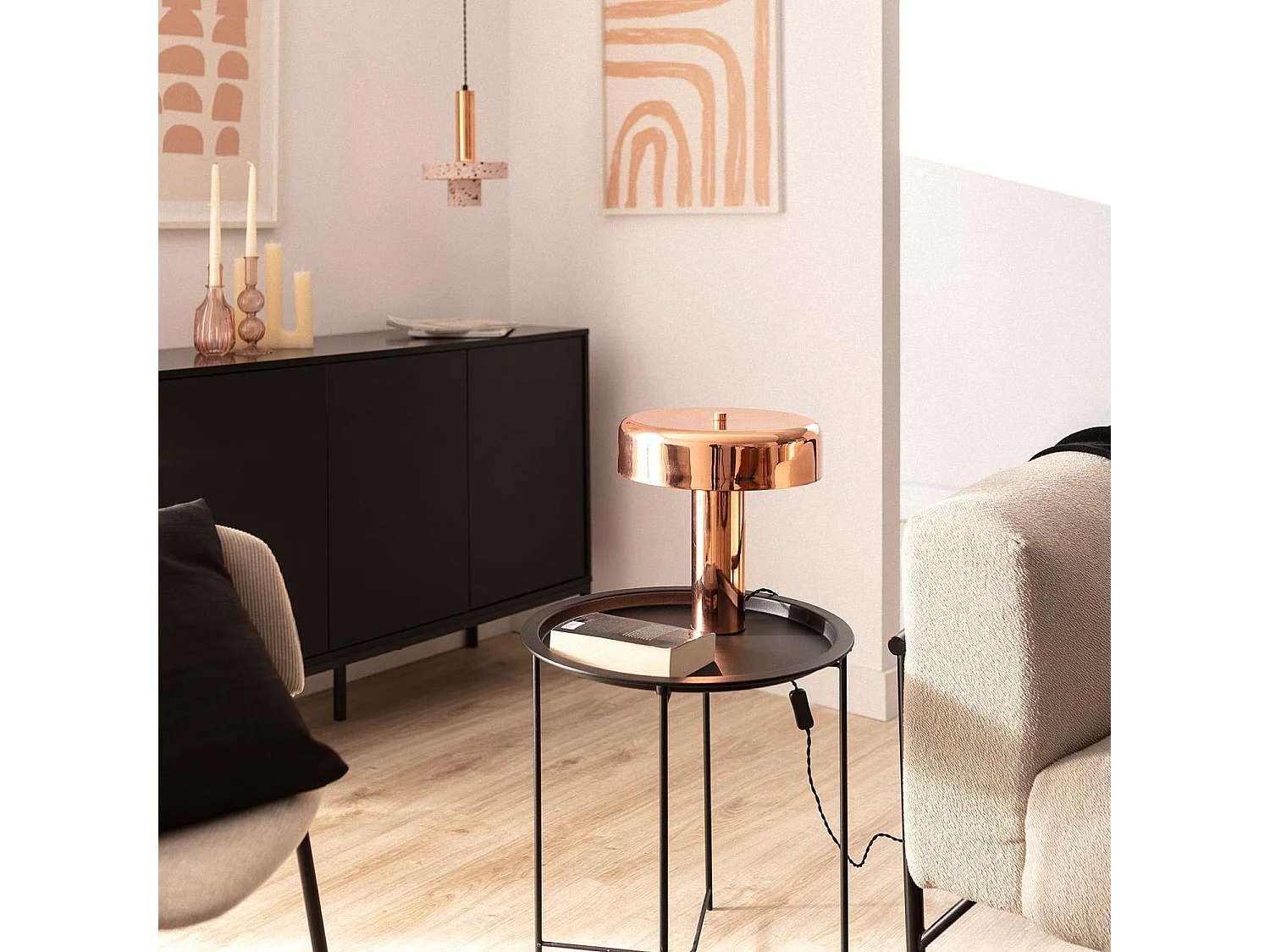 Lampada da Tavolo Metallo Clamide Oro Rosa