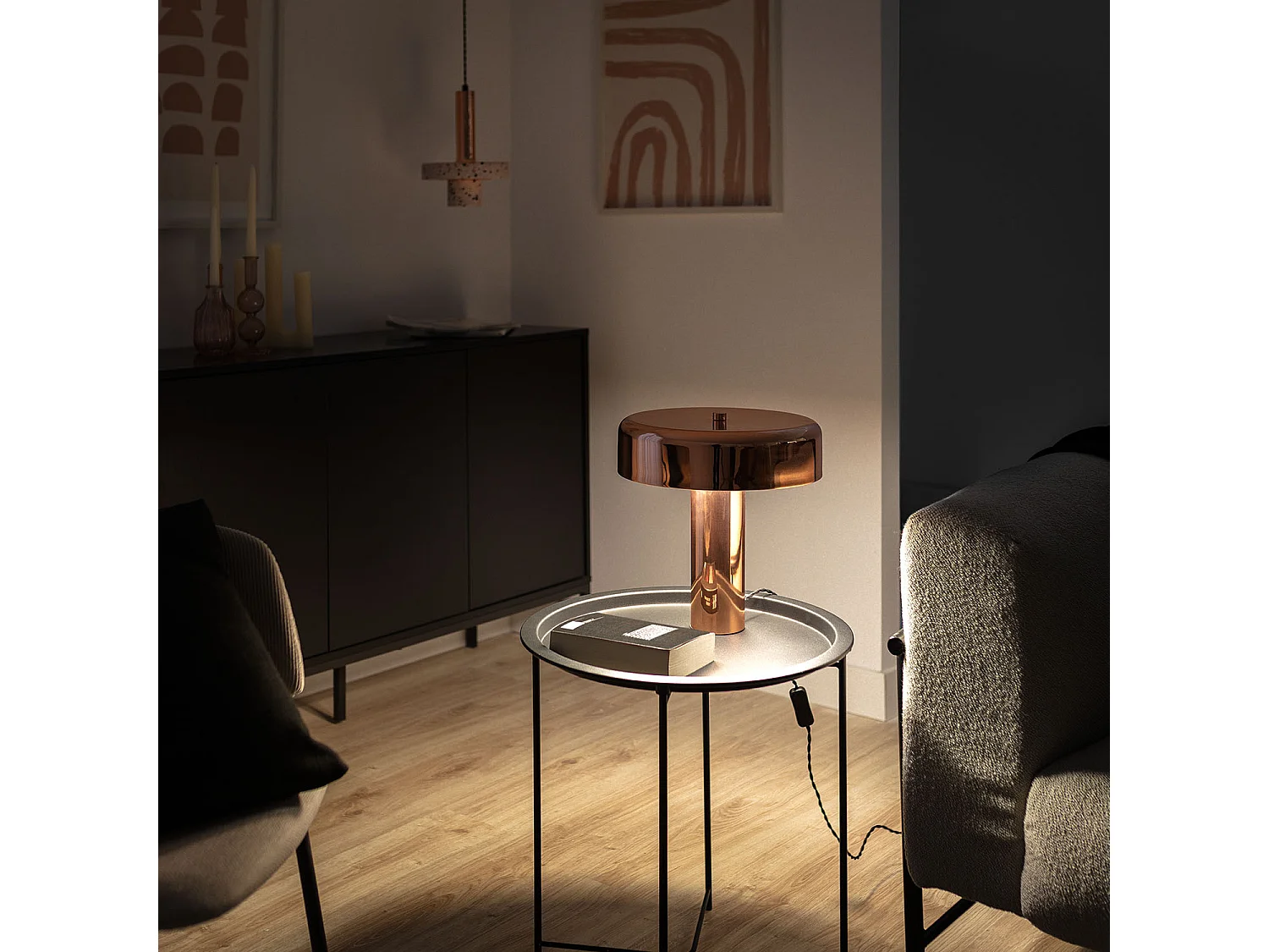 Lampada da Tavolo Metallo Clamide Oro Rosa