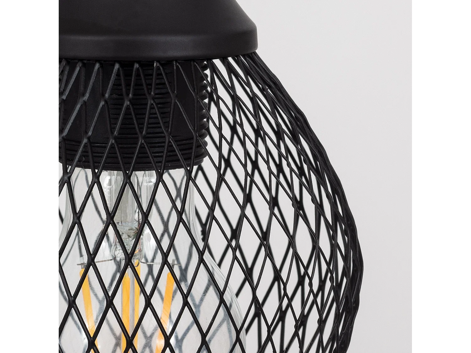 Lámpara de Mesa de Metal y Madera Monah Negro