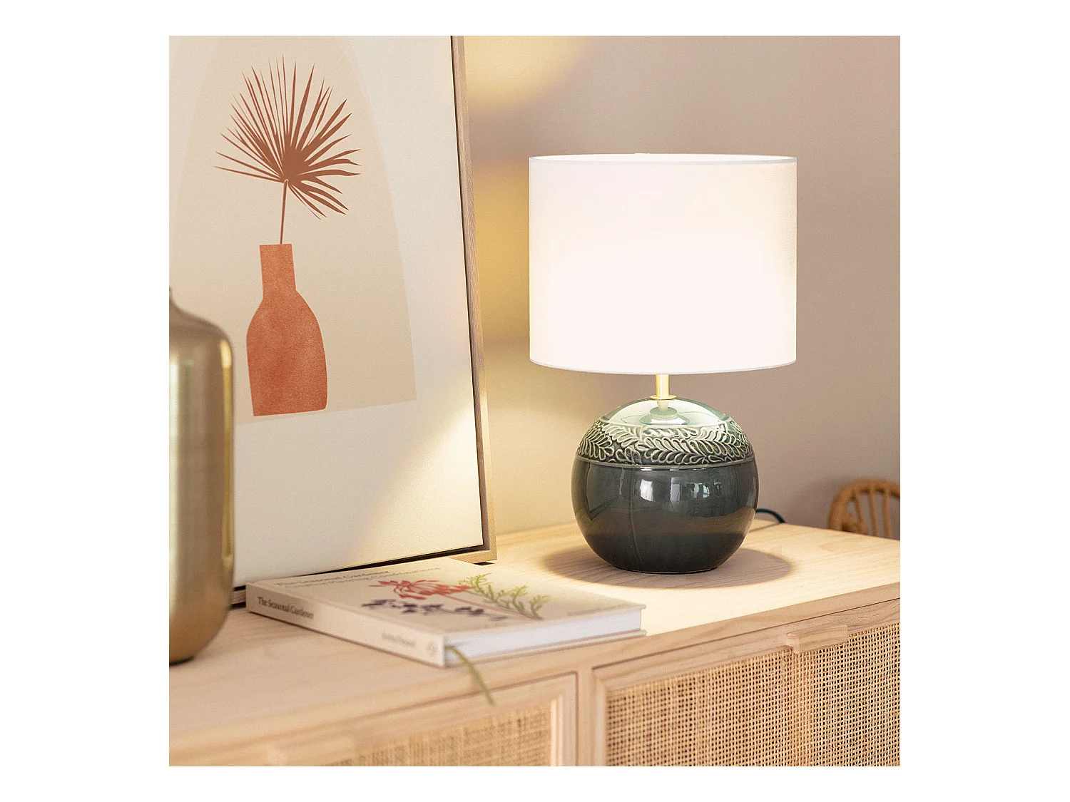 Lampe à Poser Céramique Murger Vert bleuté