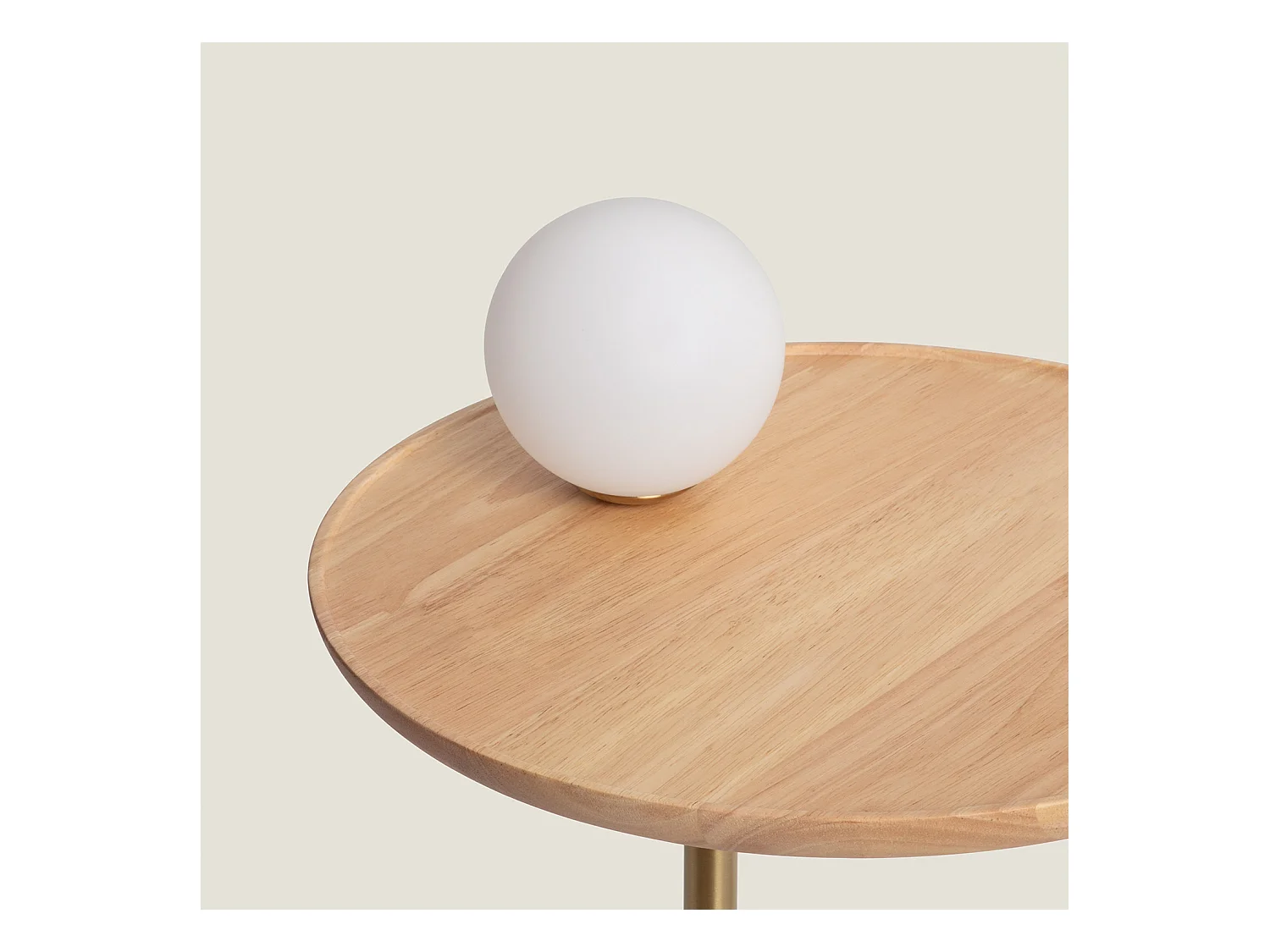 Lampada da Tavolo Legno e Vetro Brandt Bianco - Oro