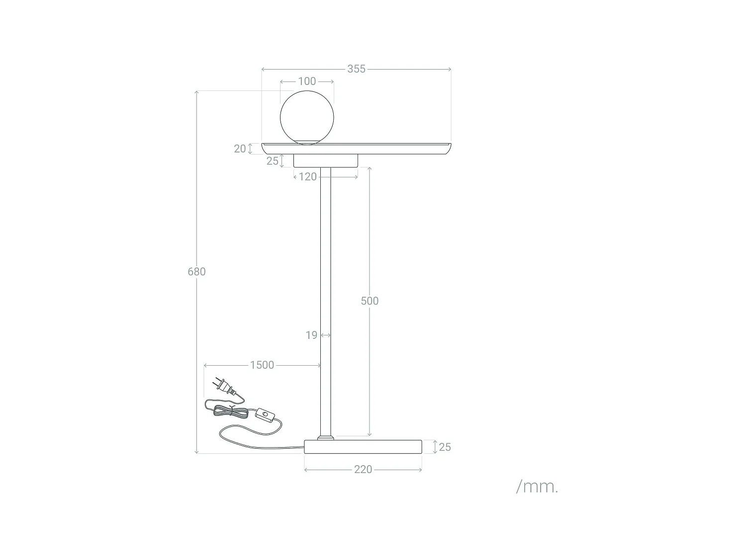 Lampada da Tavolo Legno e Vetro Brandt Bianco - Oro