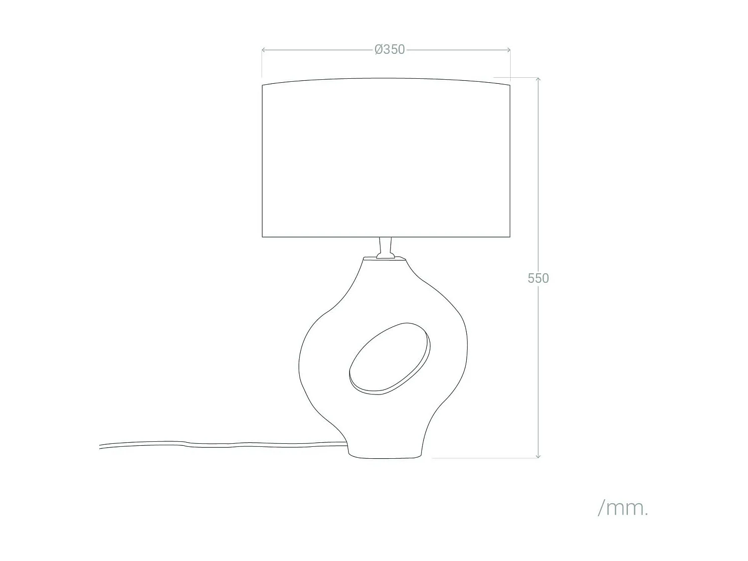 Lámpara de Mesa Madera Dhara ILUZZIA Blanco / Negro