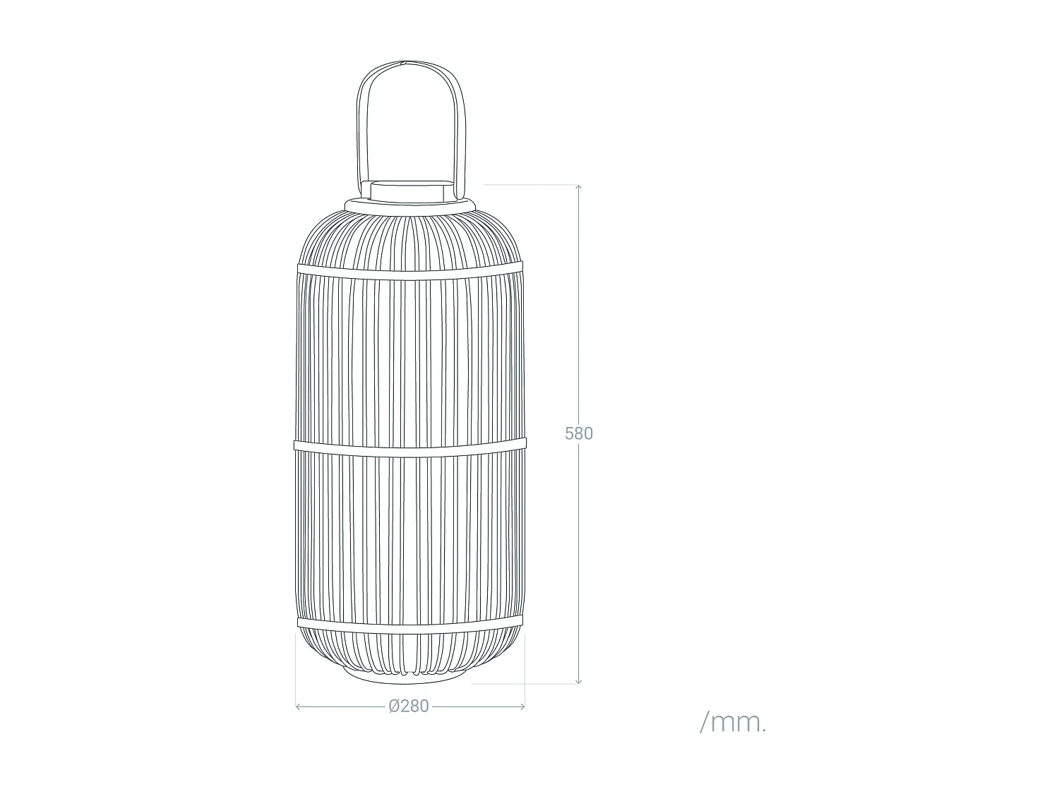 Lampada da Tavolo LED Portatile in Rattan Jávea Naturale