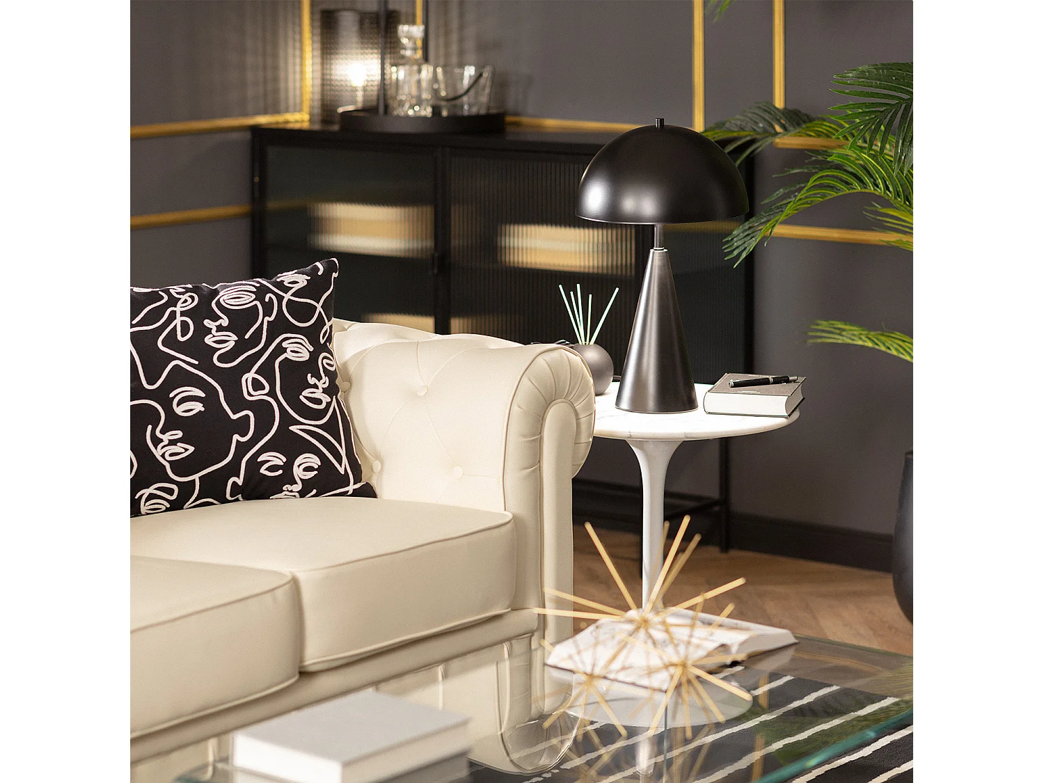 Lampe à poser en métal Shimo Noir