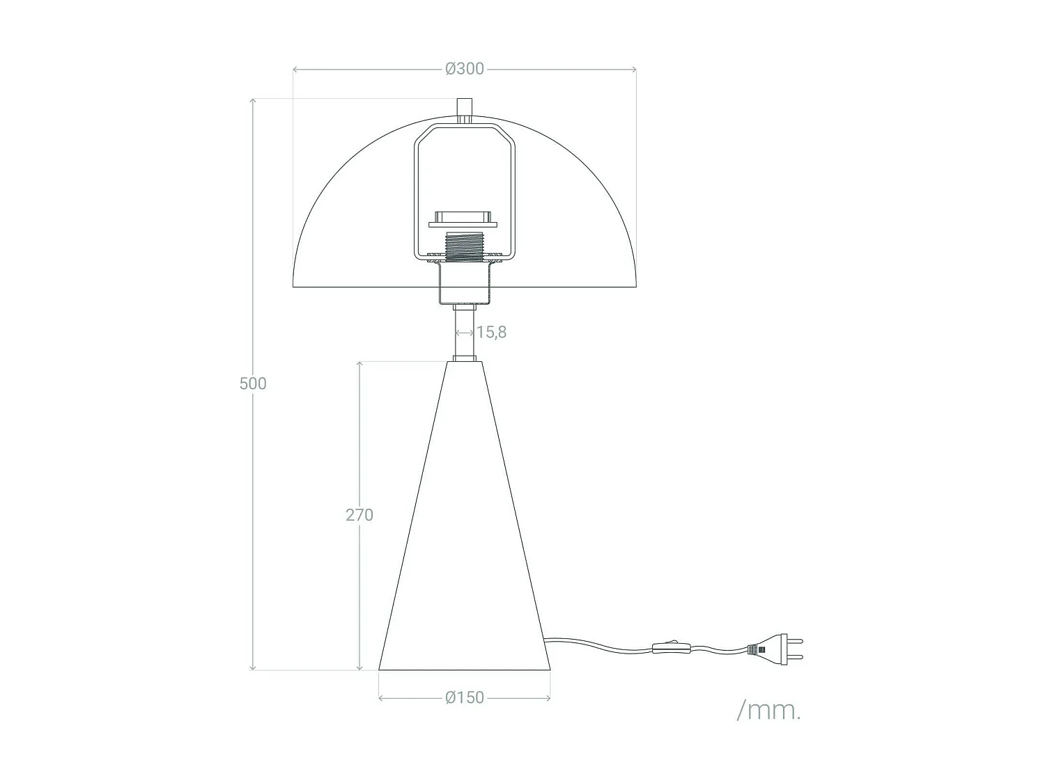 Lampe à poser en métal Shimo Noir