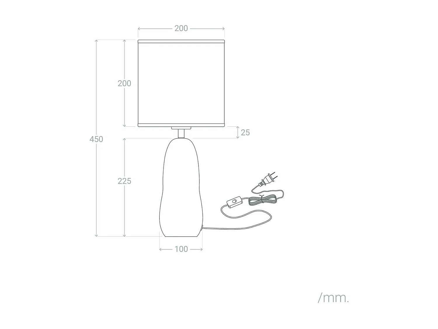 Lampada da Tavolo in Tessuto e Vetro Nally