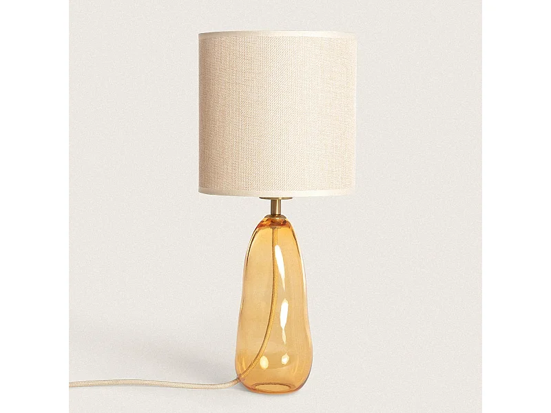 Lampada da Tavolo in Tessuto e Vetro Nally