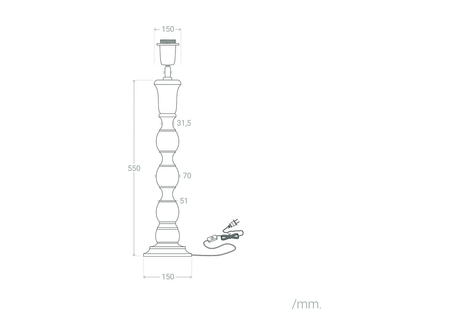 Pied de Lampe à Poser en bois Anand ILUZZIA Naturel