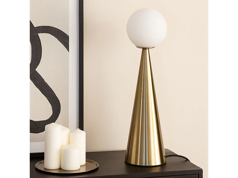 Lampada da Tavolo in Metallo e Vetro Hipias Oro