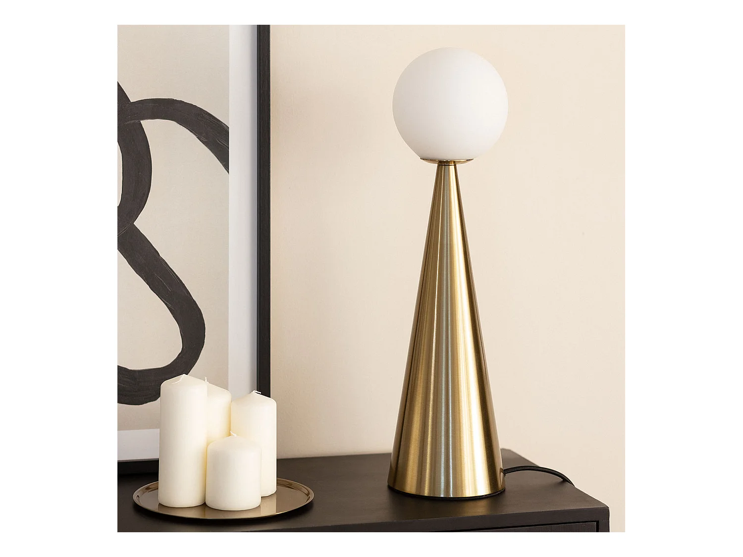 Lampada da Tavolo in Metallo e Vetro Hipias Oro