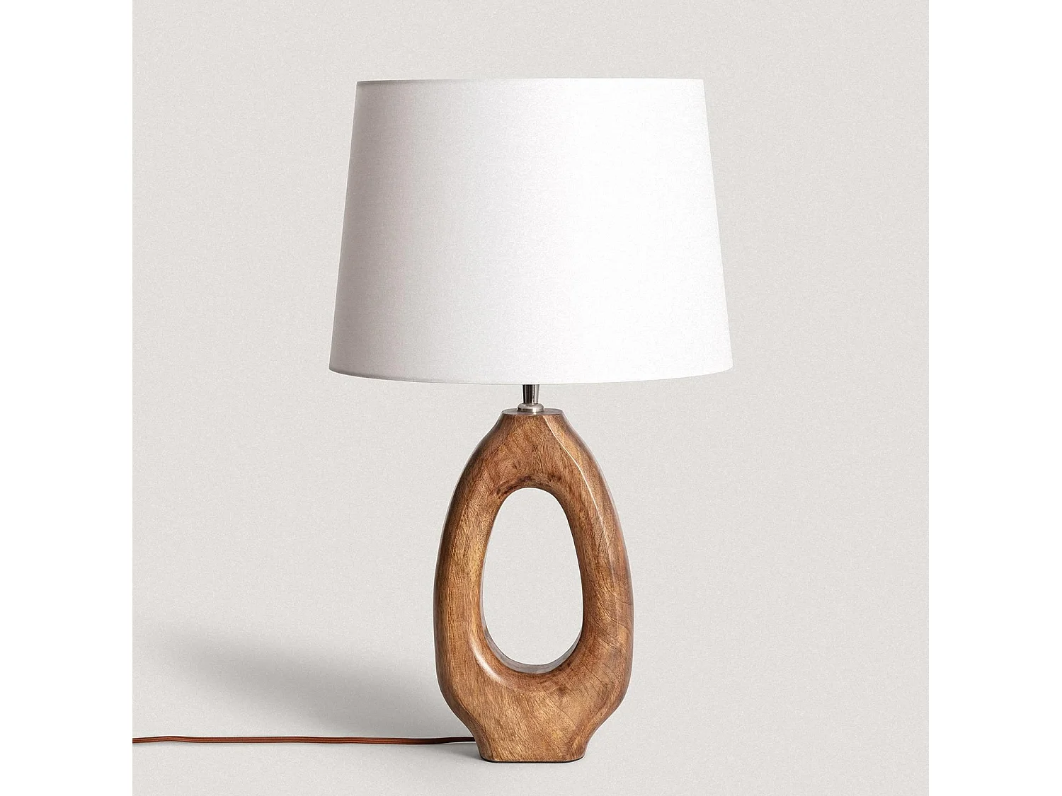 Lampe à Poser en bois Darshan ILUZZIA Blanc ancien