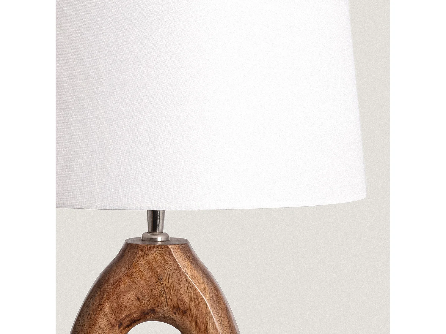 Lampe à Poser en bois Darshan ILUZZIA Blanc ancien