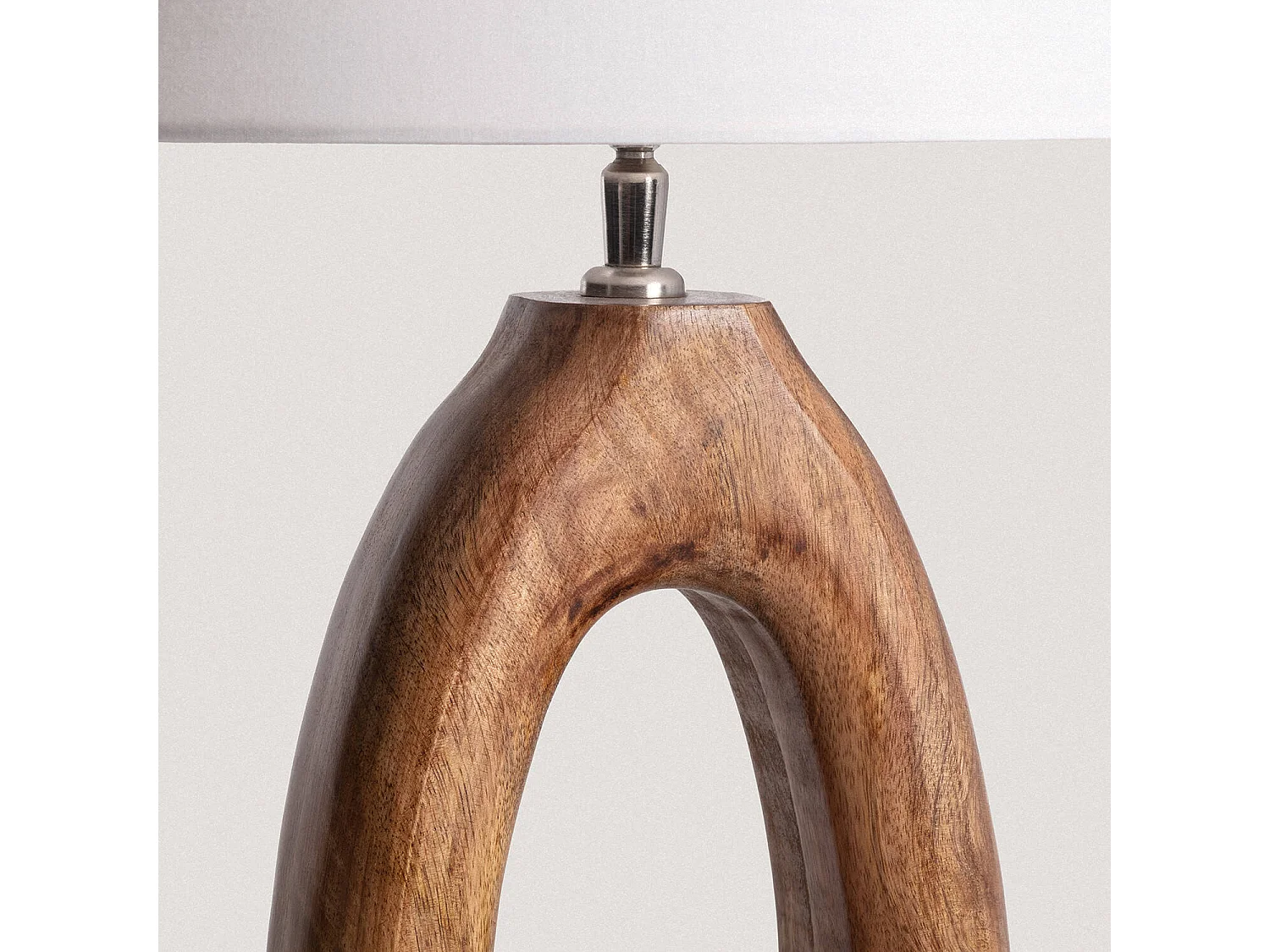 Lampe à Poser en bois Darshan ILUZZIA Blanc ancien