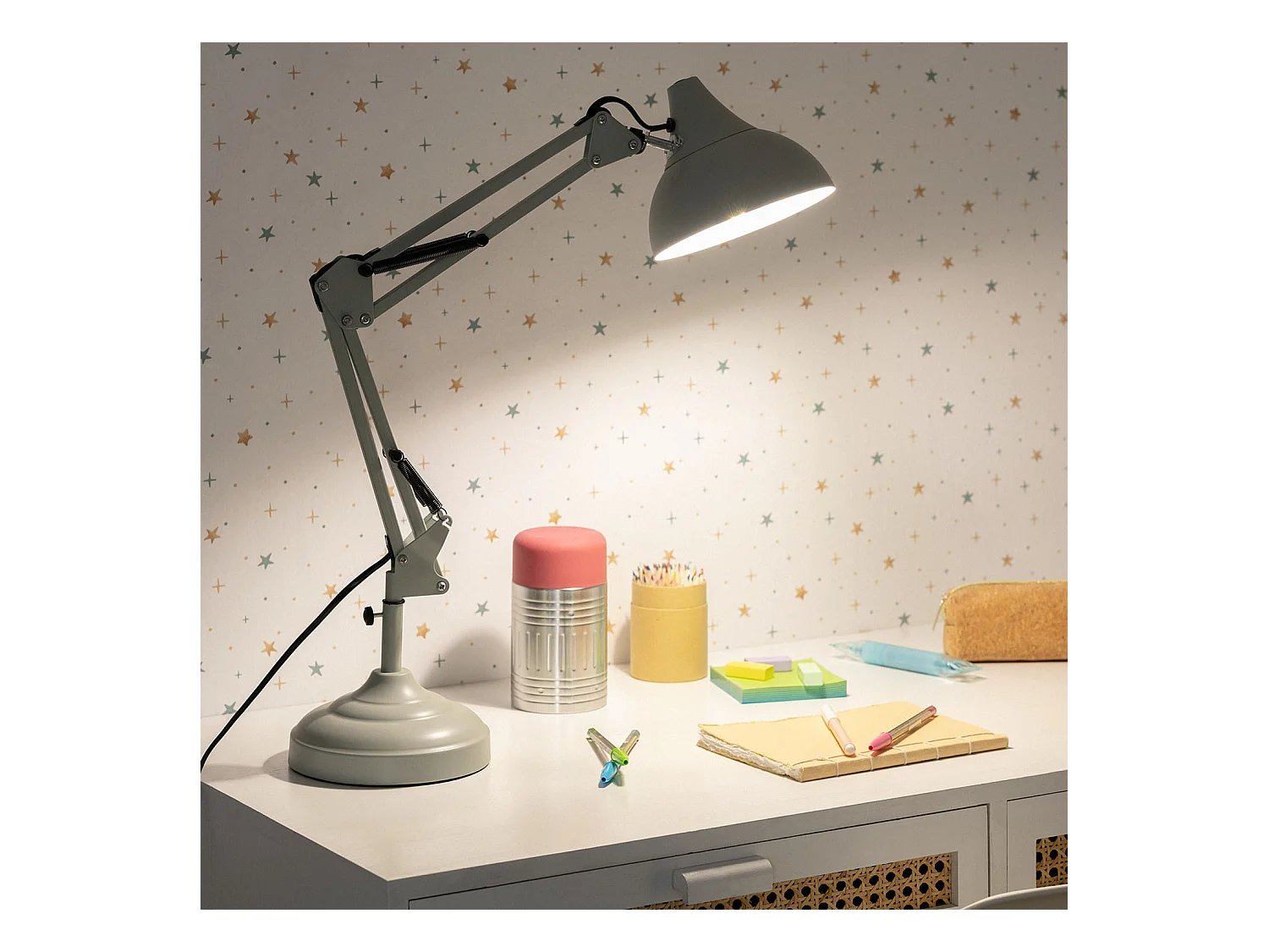Lampe de Bureau Flex Métal Ceres Rose