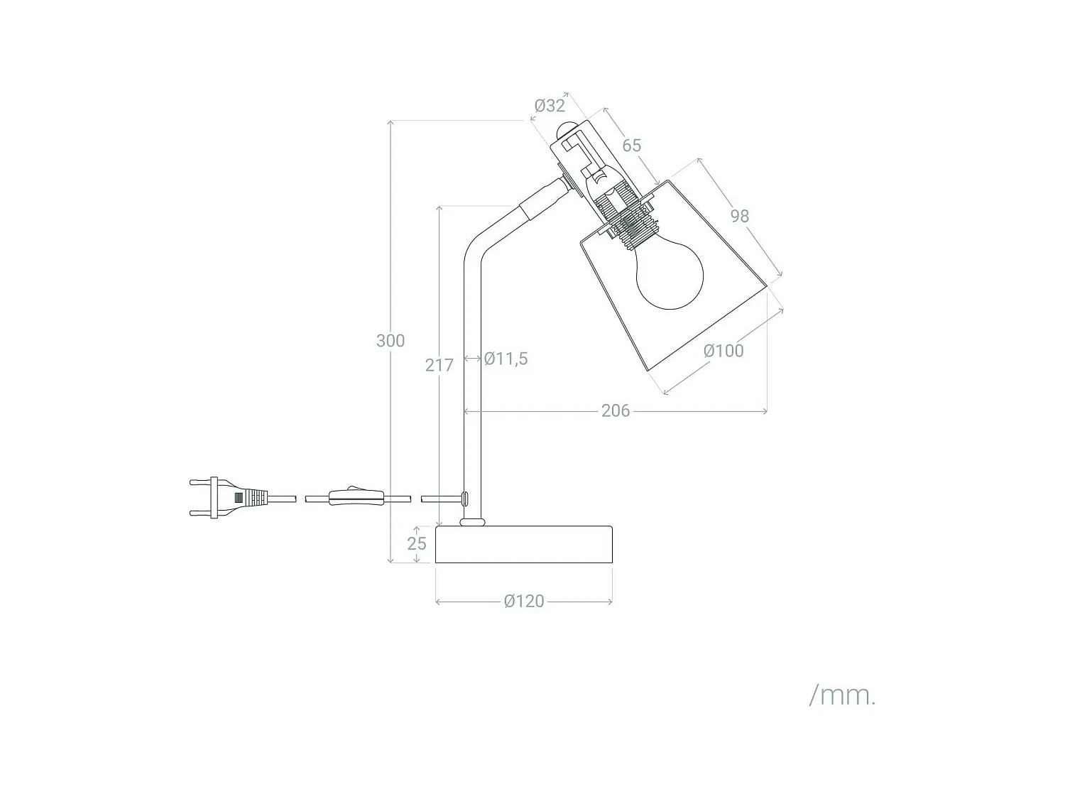 Lampada da Scrivania in Metallo Flexo Tatlin Bianco