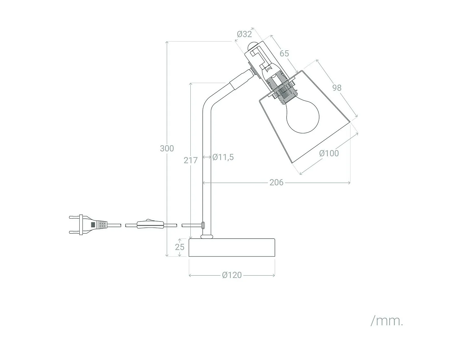 Lampe de Bureau Flex Métal Tatlin  Blanc