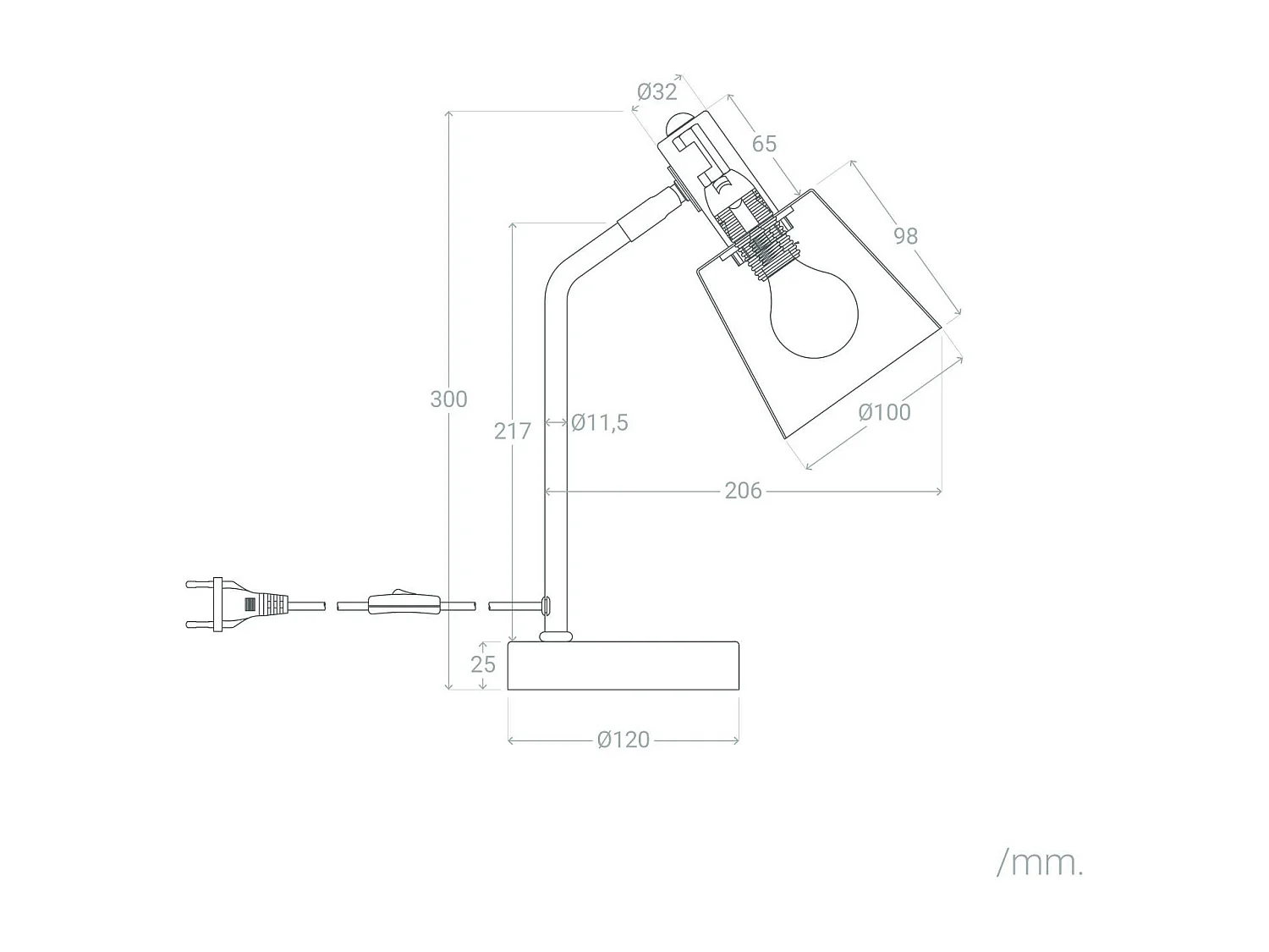 Lámpara Flexo Escritorio Metal Tatlin Blanco