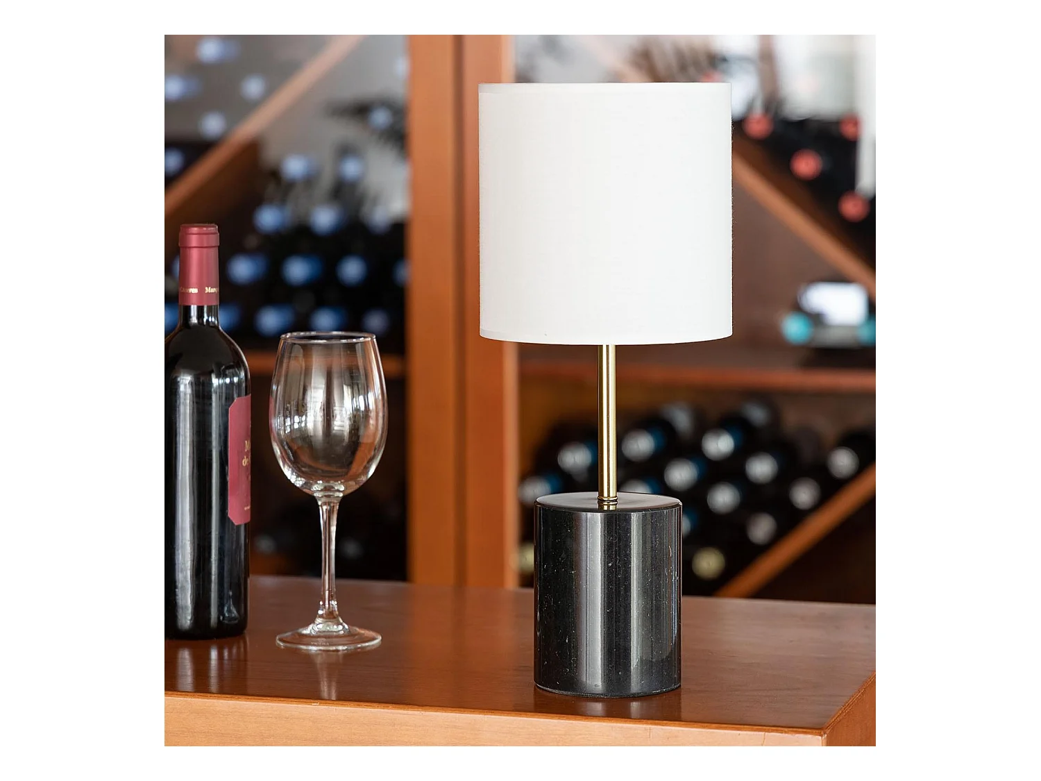 Lámpara de Mesa Mármol Craudy Blanco