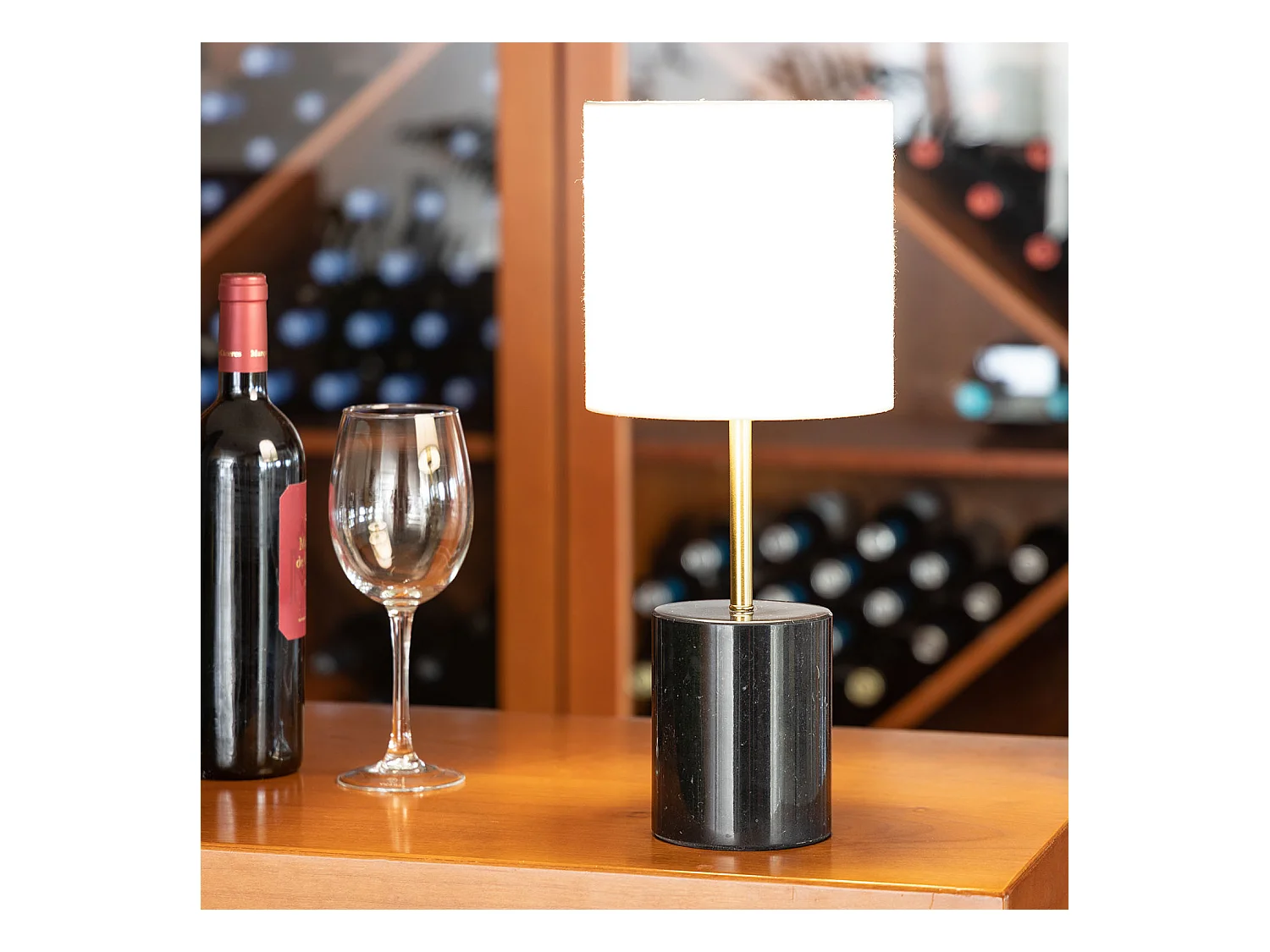 Lámpara de Mesa Mármol Craudy Blanco