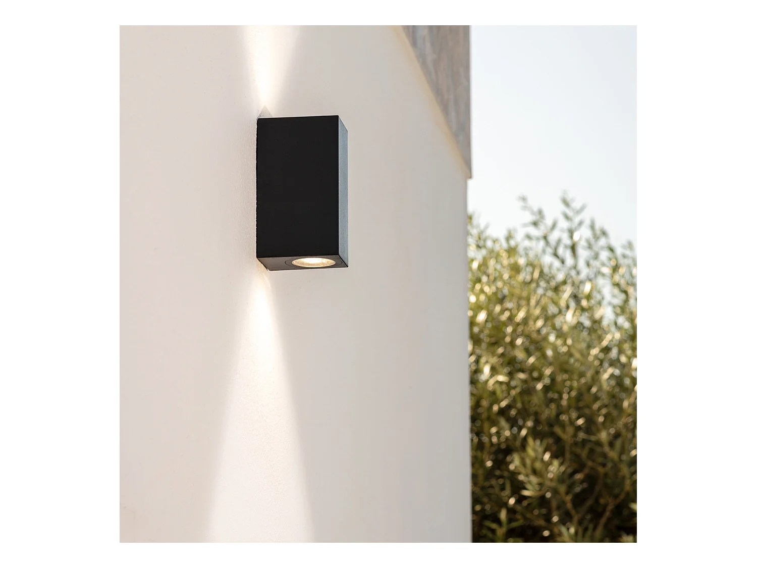 Applique da Parete per Esterni in Alluminio Illuminazione Doppia Luce Nero