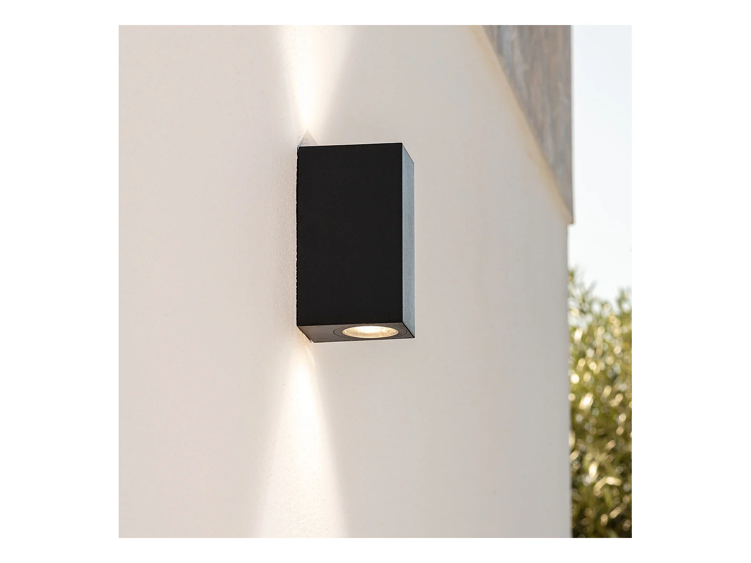 Applique Murale Extérieure Aluminium Miseno Noire Éclairage Double Face